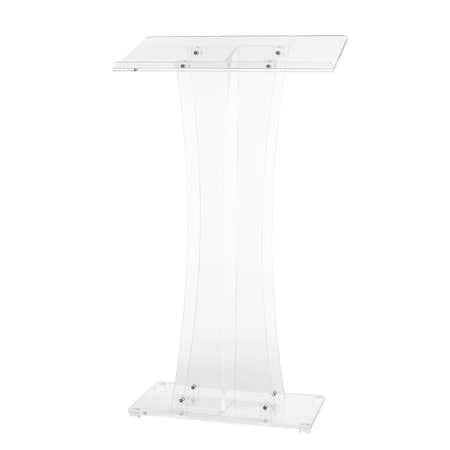 Adiroffice Clear Plexiglas Acrylic Floor Standing Desk Slanted Podium Lectern ADI661-02-MK